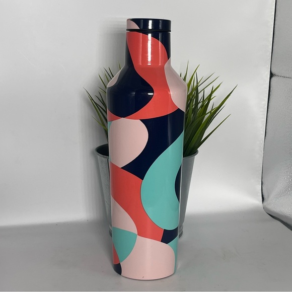 Corkcicle 16oz. Canteen in Mod Shout Pink, Coral, Turquoise and Navy Blue - Picture 3 of 8